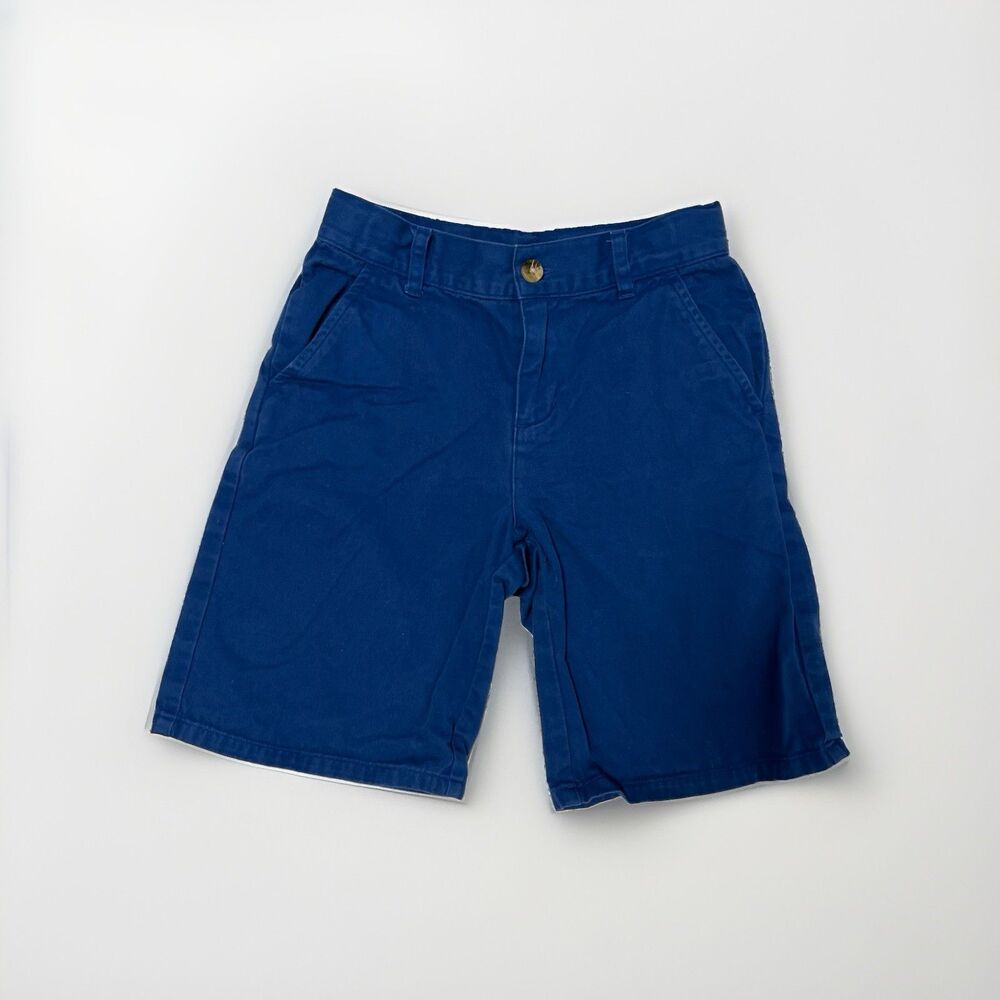 Janie and Jack Blue 100% Cotton Summer Shorts Adjustable Boys 8 Preppy